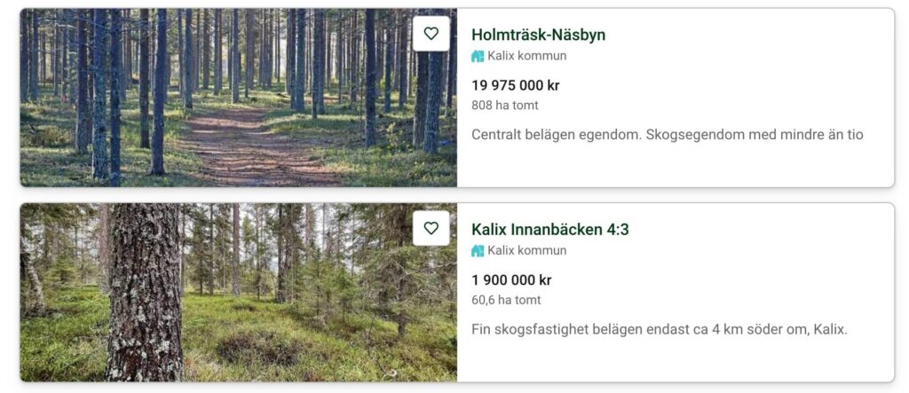 land for sale in Sweden